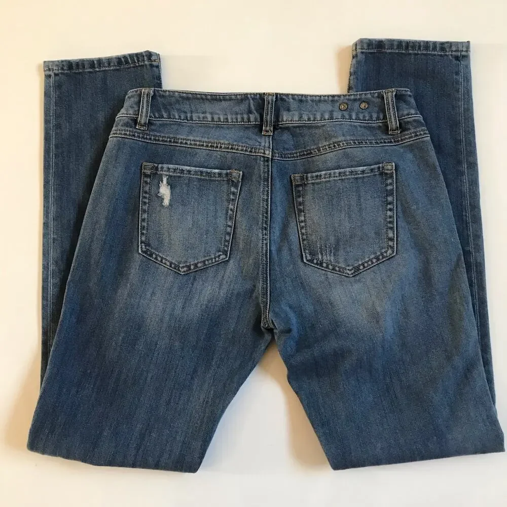 CAbi Jeans Mojave Slim Boyfriend 5165 Blue Low Rise Distressed Size 4 EUC - Picture 7 of 12